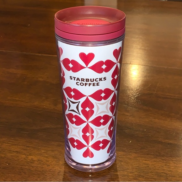 Starbucks Other - Starbucks 2009 Valentines Day Collectible Travel Mug Tumbler // Red Hearts 12oz
